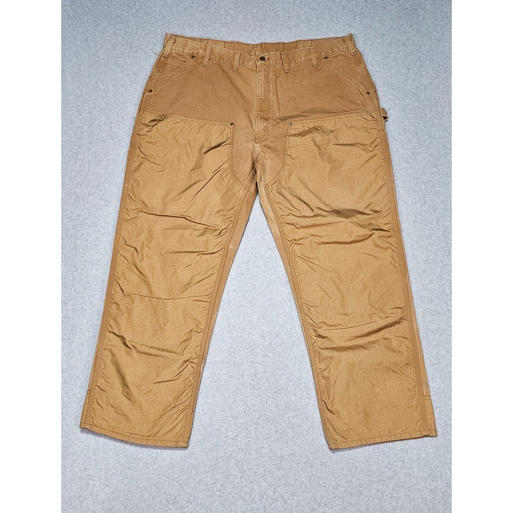 Carhartt Double Knee Pants Mens 46X32 Duck Canvas Dungaree Fit Briar B292 BRN